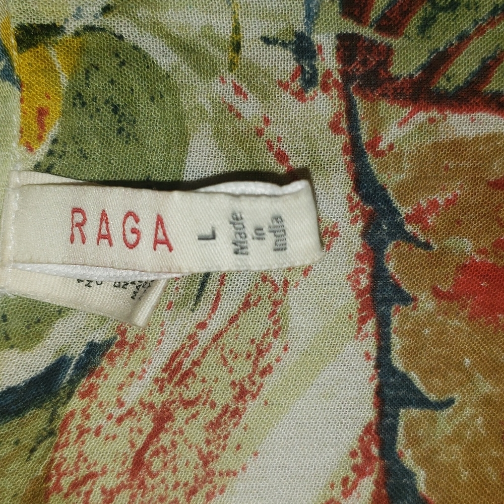 RAGA sleeveless, tropical, mini-dress, rope detail on back & shoulder, size L - Picture 6 of 8